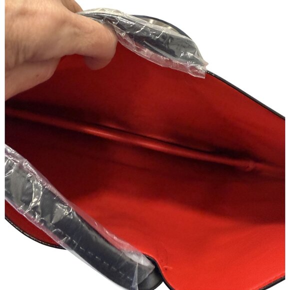 Victorias Secret Black Red Floral Open Tote Bag With Gold Logo Weekender - Picture 5 of 6